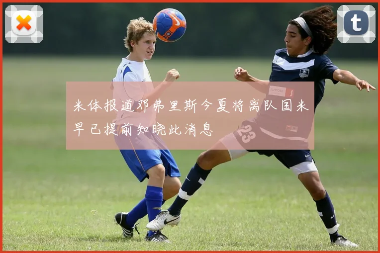 米体报道邓弗里斯今夏将离队国米早已提前知晓此消息